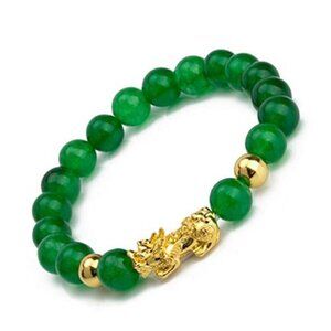 feng shui jade bracelet pixiu black obsidian wealth luck charm beaded unisex